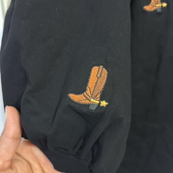 Umgee Rodeo Black with Boot Embroidery Top - Picture 4 of 7